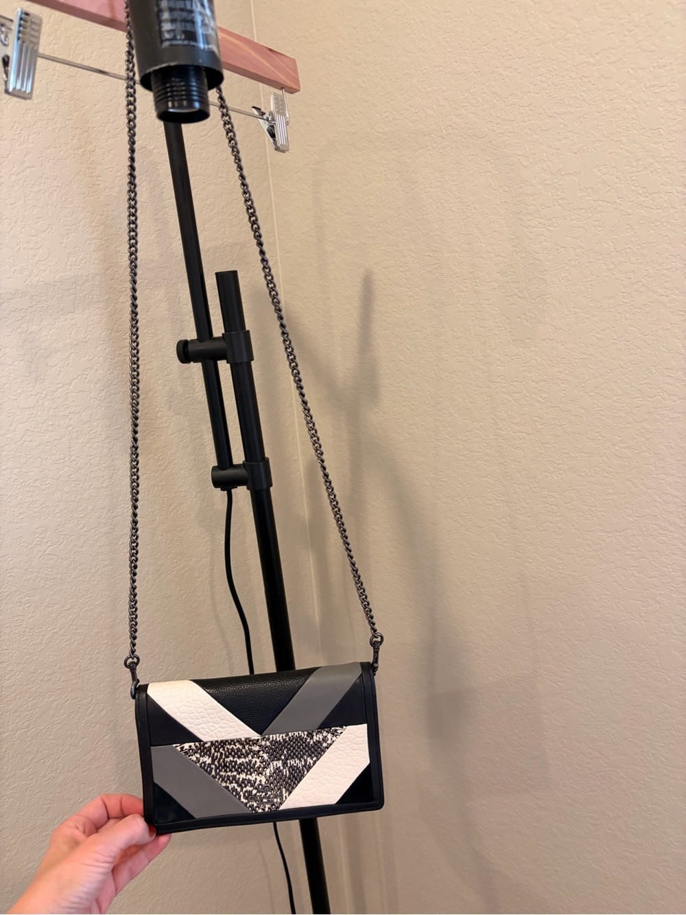 Coach Black, White & Gray Geometric Crossbody Bag